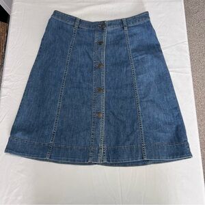 Chaps Denim Skirt Button Up Women Size 8